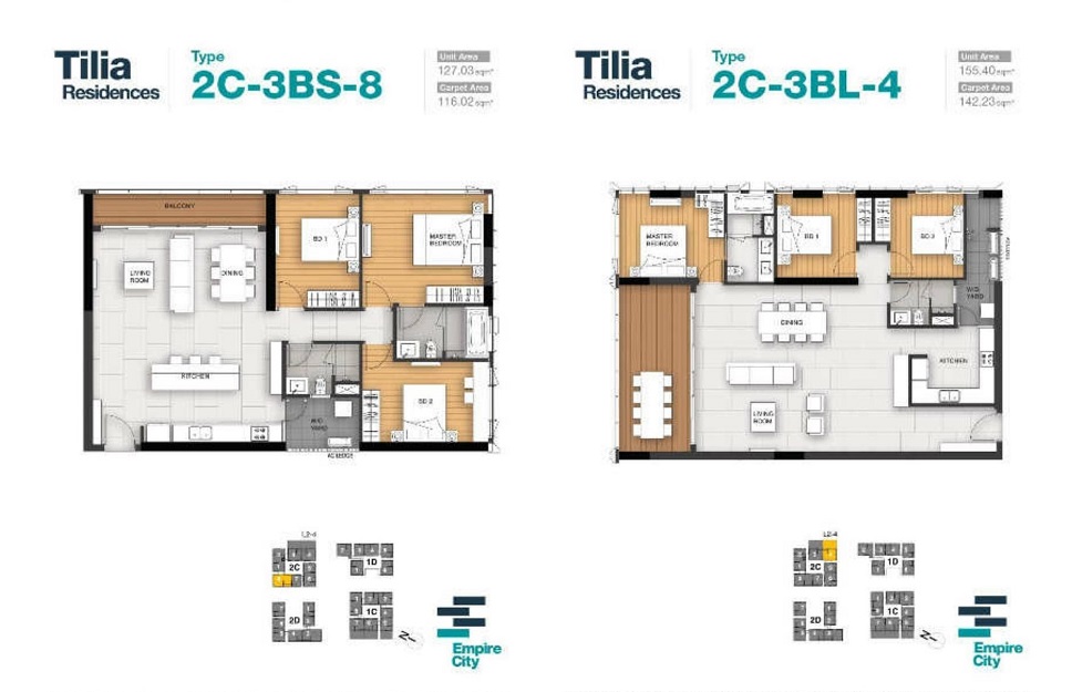 thiết kế căn hộ 3pn tilia residence
